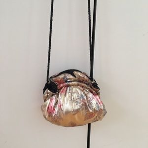 Grace Chuang gold floral silk evening bag